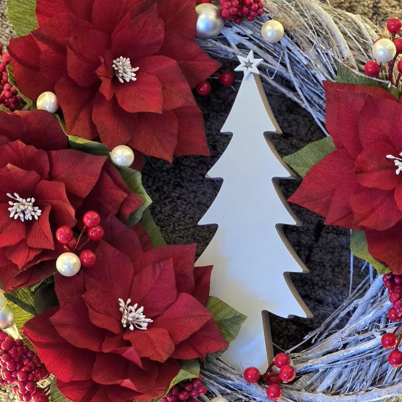 Coronita pentru usa cu brad si craciunite