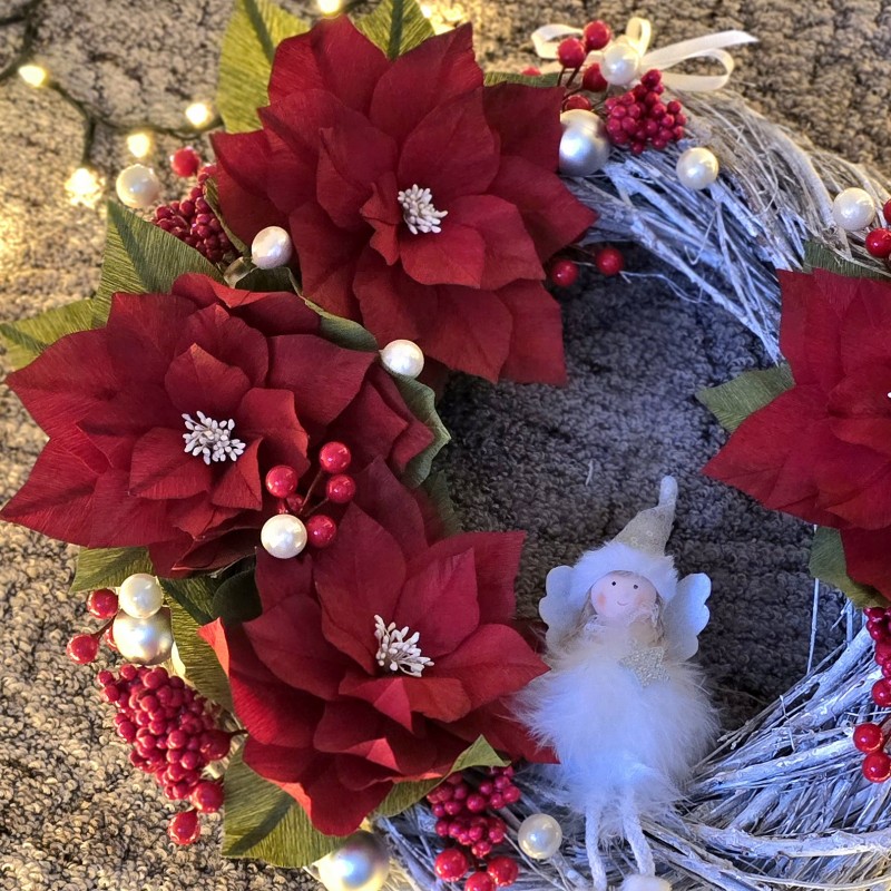 Coronita pentru usa cu brad si craciunite