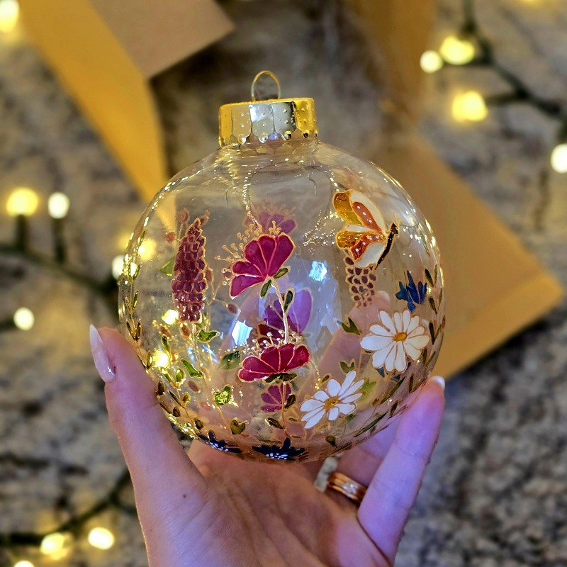 Glob de Craciun - flori lavanda Glob de Craciun - flori lavanda