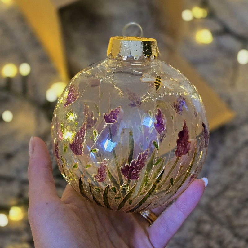 Glob de Craciun - flori lavanda Glob de Craciun - flori lavanda