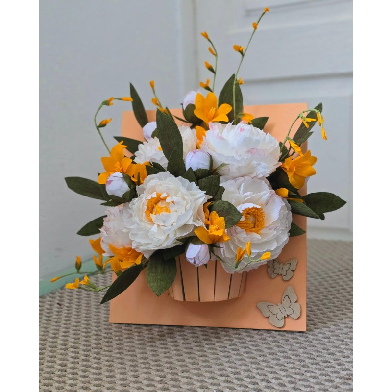 Tablou cu flori din hartie Tablou cu flori din hartie