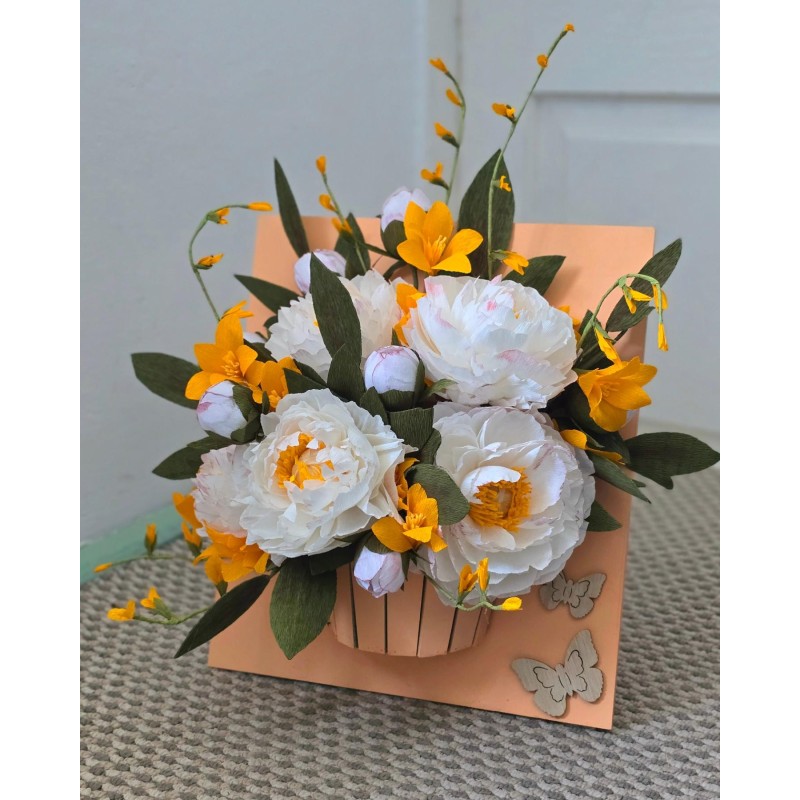 Tablou cu flori din hartie Tablou cu flori din hartie