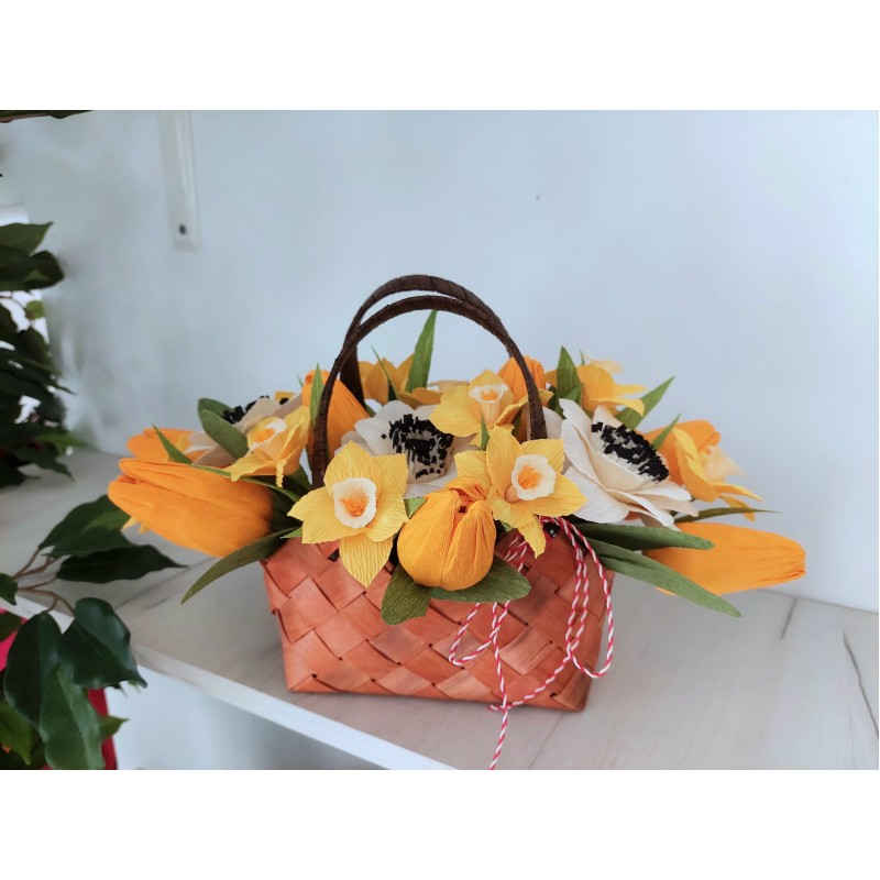 Poseta cu flori de hartie Poseta cu flori de hartie