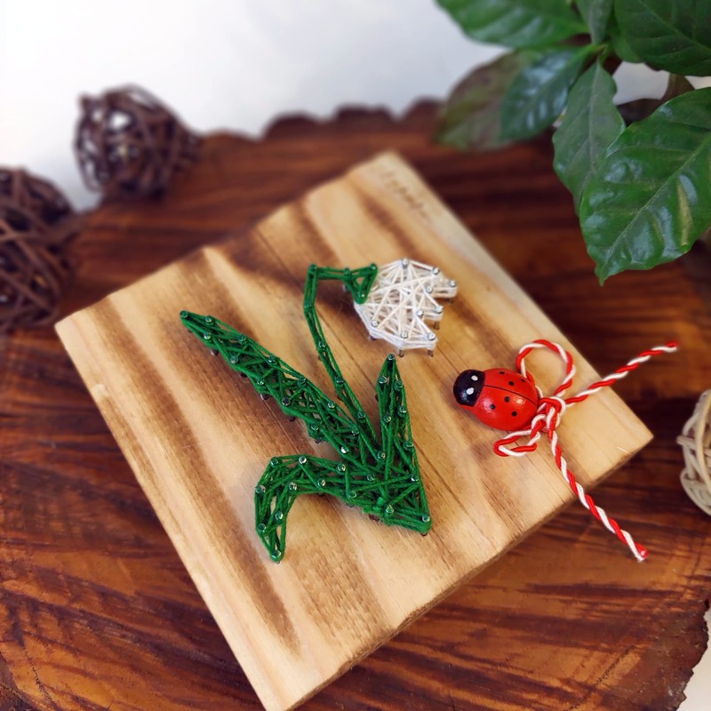 Mini decoratiune string-art