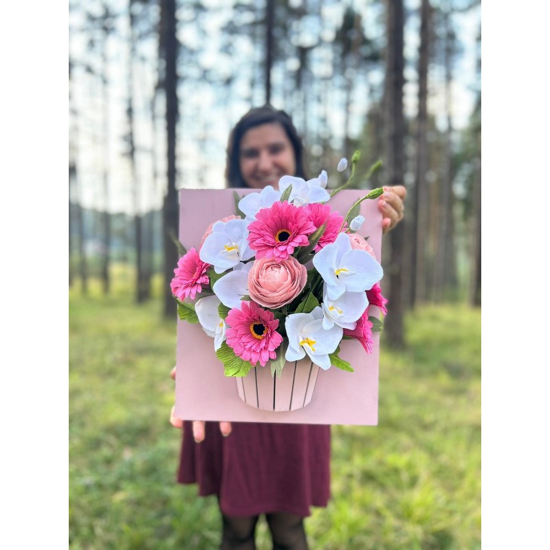 Tablou cu flori din hartie Tablou cu flori din hartie