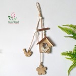 Casa din lemn cu pasare - 35 cm