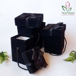 Set 3 cutii catifea negru