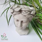 Vaza pentru flori, Venus Goddess, sculptata manual, 22x16 cm, gri