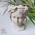 Vaza pentru flori, Venus Goddess, sculptata manual, 22x16 cm, alb