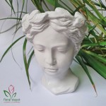 Vaza pentru flori, Venus Goddess, sculptata manual, 22x16 cm, alb