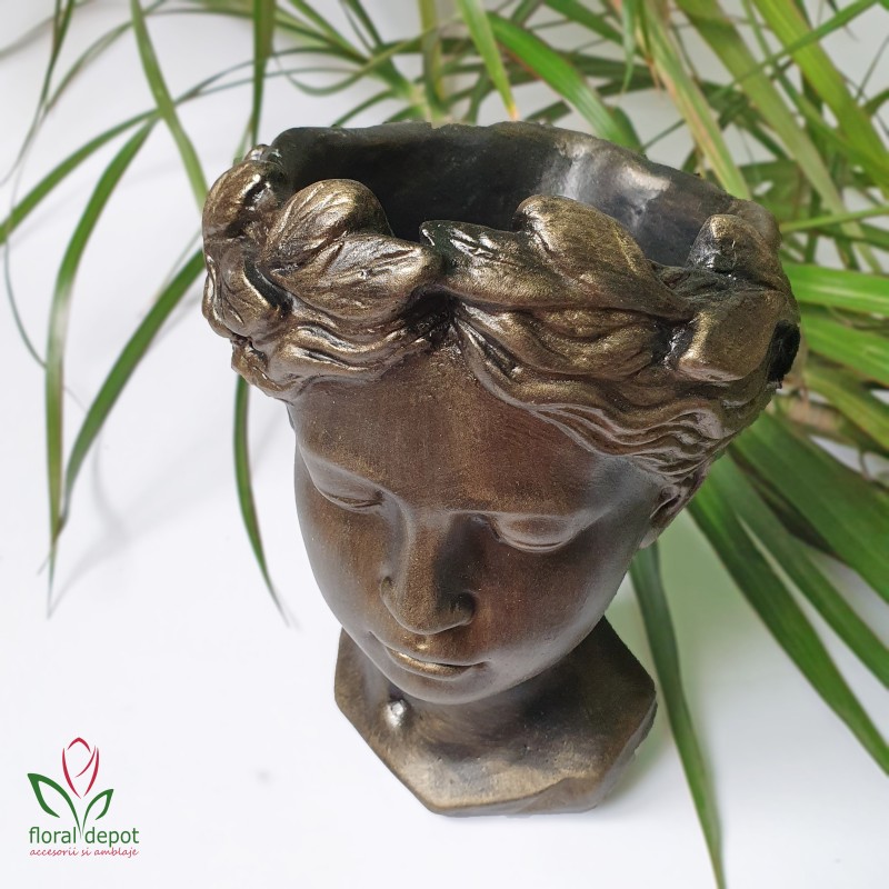 Vaza pentru flori, Venus Goddess, sculptata manual, 22x16 cm, bronz