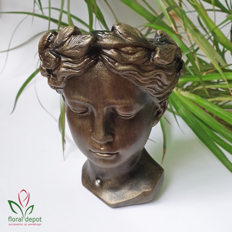 Vaza pentru flori, Venus Goddess, sculptata manual, 22x16 cm, bronz